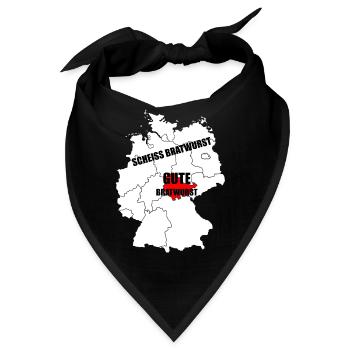 Thüringer Thüringen Bratwurst Geschenk - Bandana - Schwarz - Vorne