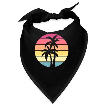 Palm Tree Distressed Beach Design - Bandana - Schwarz - Vorne