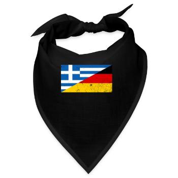 Griechenland Deutschland Flagge Deutsch Griechisch - Bandana - Schwarz - Vorne