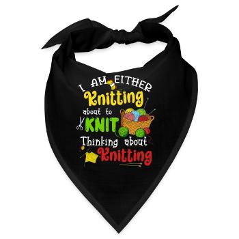 Knitting About To Knit Thinking About Knitting - Bandana - Schwarz - Vorne