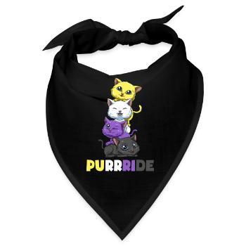Nonbinary Katzen - Transgender Geschenk - Bandana - Schwarz - Vorne