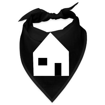 Haus minimal Bauherr Richtfest Geschenk Einzug - Bandana - Schwarz - Vorne