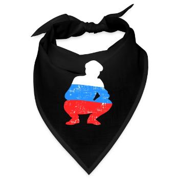 Holzrusse in Russenhocke Bra Bratan Russia blyad R - Bandana - Schwarz - Vorne