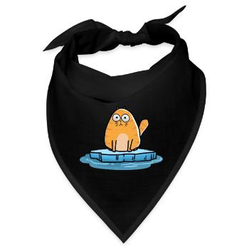 Katze Winterzeit Kalt Frost Xmas - Bandana - Schwarz - Vorne