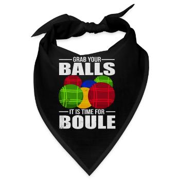 Petanque Aktuell Boule Kugeln Geschenk - Bandana - Schwarz - Vorne
