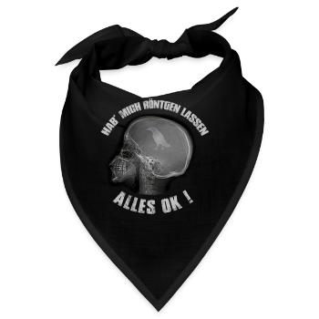 Hab Mich Röntgen Lassen Röntgenbild X-Ray Vogel - Bandana - Schwarz - Vorne