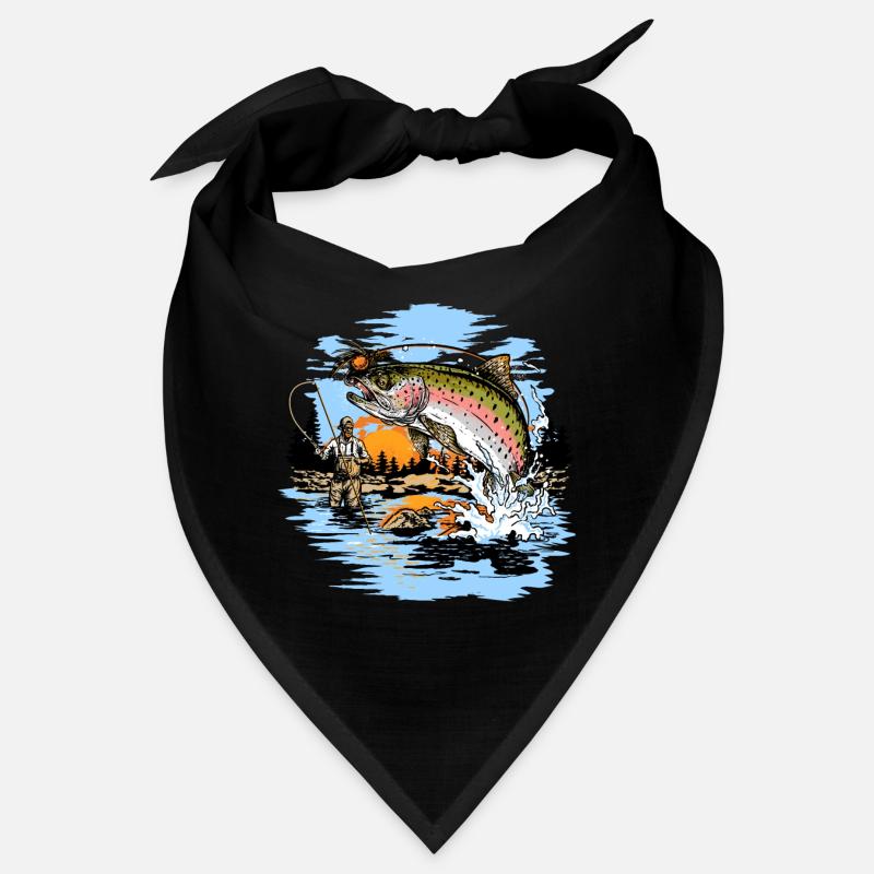Imprimé pêche à la mouche truite arc-en-ciel Bandana