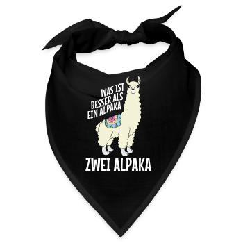 Alpaka Leben Besser mit Alpaka Lama Zoo Geschenk - Bandana - Schwarz - Vorne