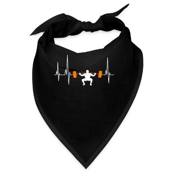 Langhantel Gewichtheben Heartbeat Bodybuilding Cool - Bandana - Schwarz - Vorne