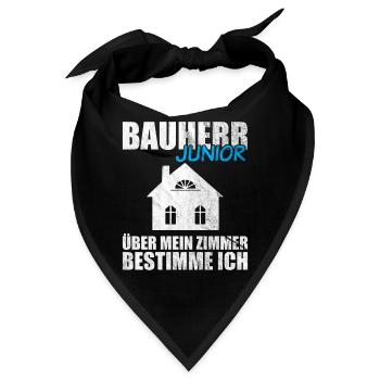Lustiges Bauherr Junior Geschenk - Bandana - Schwarz - Vorne