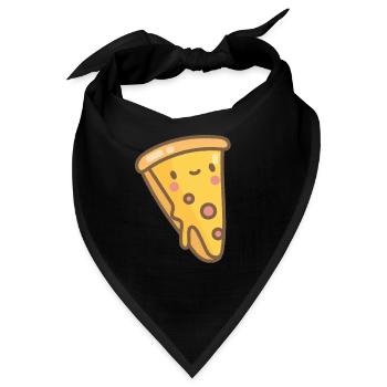 Pizza Fast Food Lecker Pizzastück Geschenk - Bandana - Schwarz - Vorne