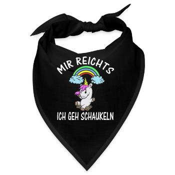 Mir Reichts Ich Geh Schaukeln Einhorn - Bandana - Schwarz - Vorne