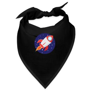 Rakete mit Sternen - Bandana - Schwarz - Vorne