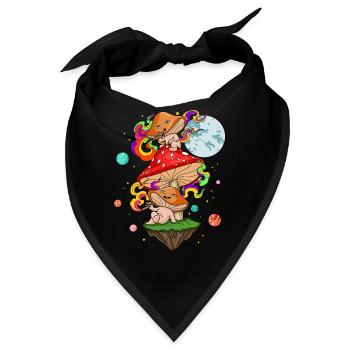 Magic Mushroom Shirt Shrooms Halluzinogene Pilze - Bandana - Schwarz - Vorne