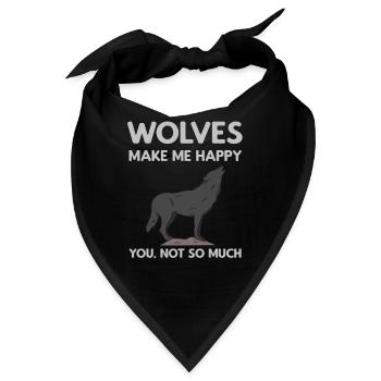 Wolves Make Me Happy Wolf - Bandana - Schwarz - Vorne