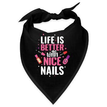 Nail Artist Nägel Maniküre Neue Nägel - Bandana - Schwarz - Vorne