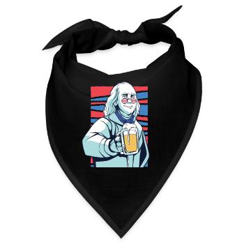 Benjamin Franklin US Bier US Flagge Bier Präsident - Bandana - Schwarz - Vorne