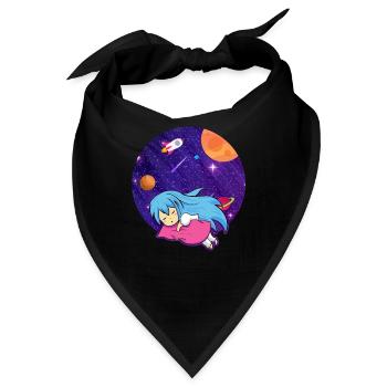 Lustiges Mädchen mit Kuscheldecke Kinder Humor - Bandana - Schwarz - Vorne
