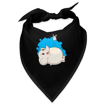 Springende Maus auf Elefant - Bandana - Schwarz - Vorne
