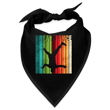 Breakdance Tanzen Hip Hop Rap 80er 90er - Bandana - Schwarz - Vorne