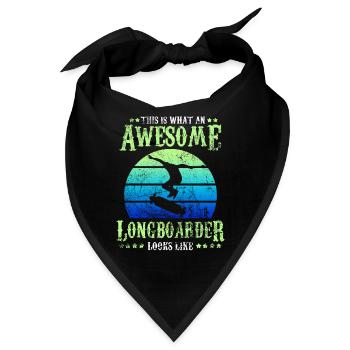 Longboard Skateboard - Bandana - Schwarz - Vorne