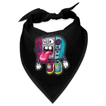 Gamer Humor Lustiger Cartoon Comic Controller - Bandana - Schwarz - Vorne
