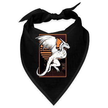Drache Japanische Kunst Japan Anime Liebhaber Fans - Bandana - Schwarz - Vorne