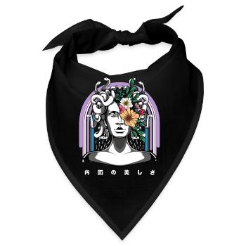 Vaporwave Aesthetic Medusa Otaku Japan Liebhaber - Bandana - Schwarz - Vorne