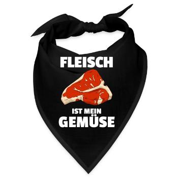 Fleisch Ist Mein Gemüse Fleischesser - Bandana - Schwarz - Vorne