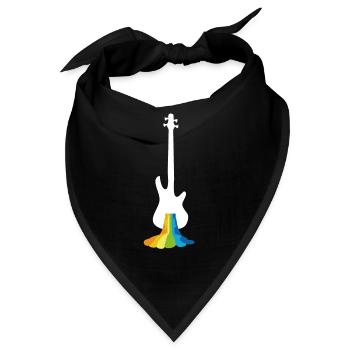 Bass Player Gift Bass Guitar Rainbow Bassist - Bandana - Schwarz - Vorne