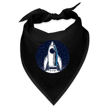 Rakete Weltall Raumfahrt - Bandana - Schwarz - Vorne