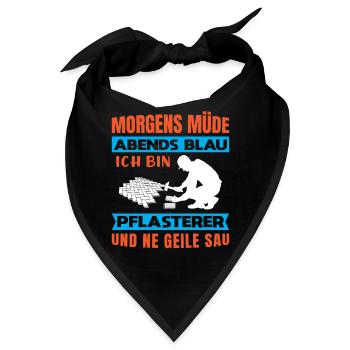 Pflasterer Steinleger Pflästerer Bau Pflastern - Bandana - Schwarz - Vorne