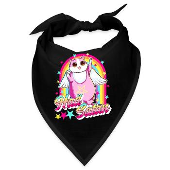 Netter Hagel Satan Katze Regenbogen Kitty Heavy Metal - Bandana - Schwarz - Vorne