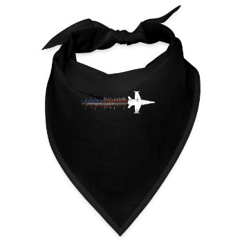 Kampfjet Schallwelle USA Flagge - Bandana - Schwarz - Vorne