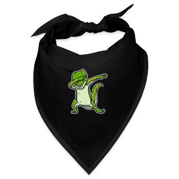 Lustiges Dabbing Gecko Eidechse Geschenk - Bandana - Schwarz - Vorne