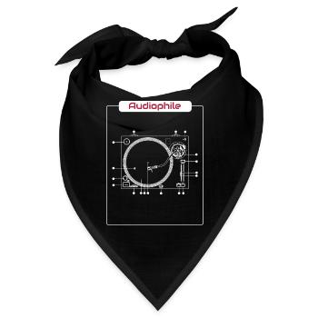 Audiophile Highend HiFi Turntable Musik Tshirt - Bandana - Schwarz - Vorne