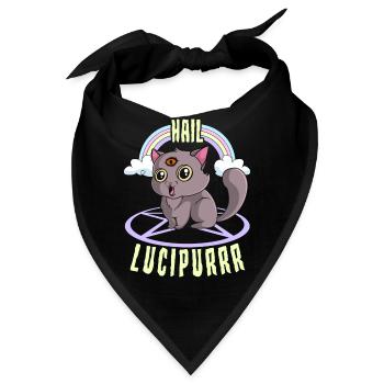 Süße satanische Hagel Lucipurr Regenbogen Kitty Goth - Bandana - Schwarz - Vorne