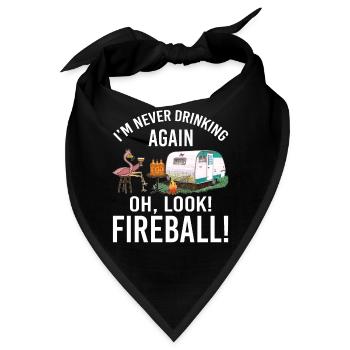 I'm Never Drinking Again Oh Look Fireball Funny - Bandana - Schwarz - Vorne