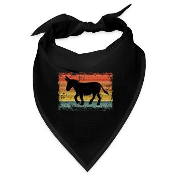Vintage Esel Maultier Tier Geschenk - Bandana - Schwarz - Vorne