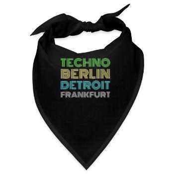 techno feier party dj musik tanzen festival berlin - Bandana - Schwarz - Vorne