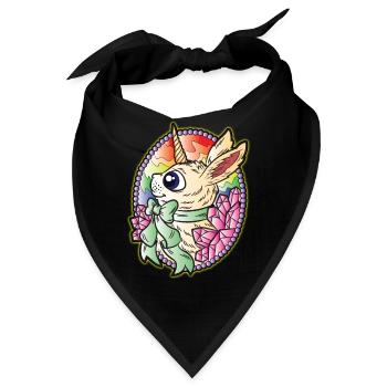 Einhorn Hase Ostern Juwelen Edelsteine - Bandana - Schwarz - Vorne