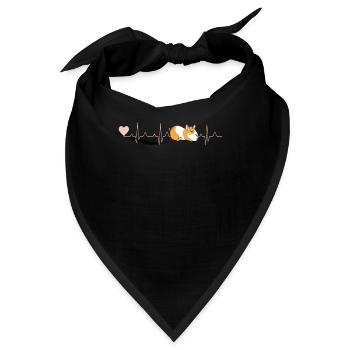 Ein Herz Für Nager Meerschweinchen Herzschlag - Bandana - Schwarz - Vorne