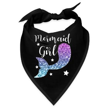 Mermaid Girl Meerjungfrau Geschenk Mädchen - Bandana - Schwarz - Vorne