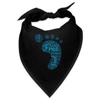Barfuß Fußabdruck - Bandana - Schwarz - Vorne