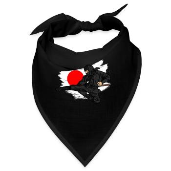 Japan Ninja aus Comics Geschenk für Japan Ninja - Bandana - Schwarz - Vorne