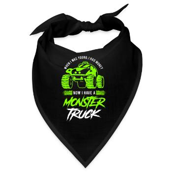Ich habe einen Monster Truck - Bandana - Schwarz - Vorne