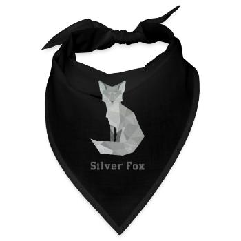 Silber Fuchs, abstakt - Bandana - Schwarz - Vorne