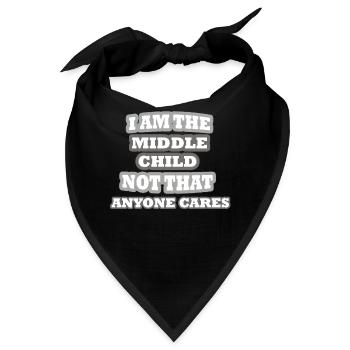 Geschwistergeschenke lustiges mittleres Kind - Bandana - Schwarz - Vorne