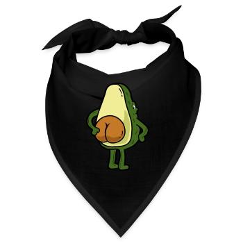 Lustige Avocado Po Hintern Popo - Bandana - Schwarz - Vorne