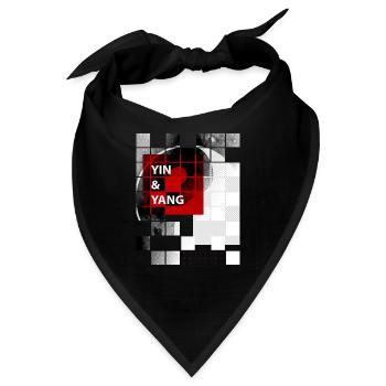 yin yang - Bandana - Schwarz - Vorne
